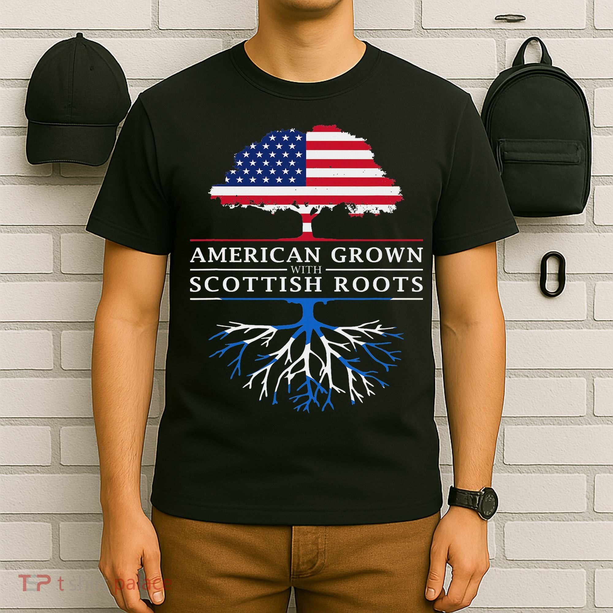 American Grown With Scottish Roots Scotland T-Shirt