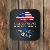American Grown With Scottish Roots Scotland Coaster thumb 0