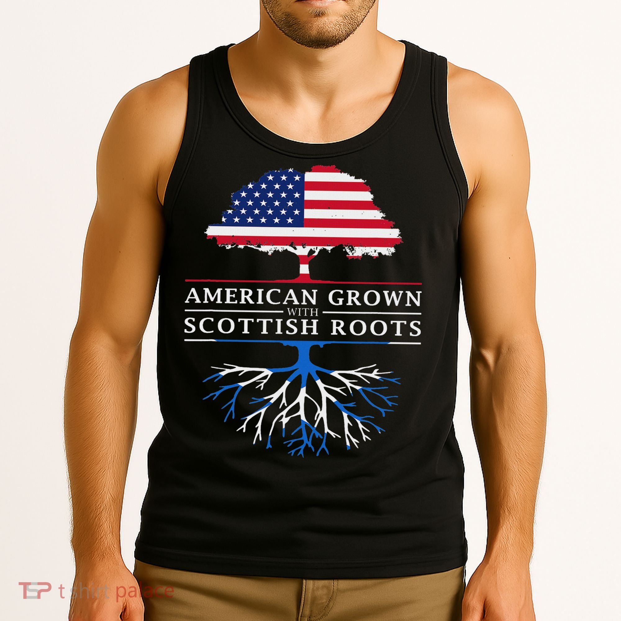 American Grown With Scottish Roots Scotland Tank Top