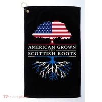 American Grown With Scottish Roots Scotland Golf Towel thumb 0
