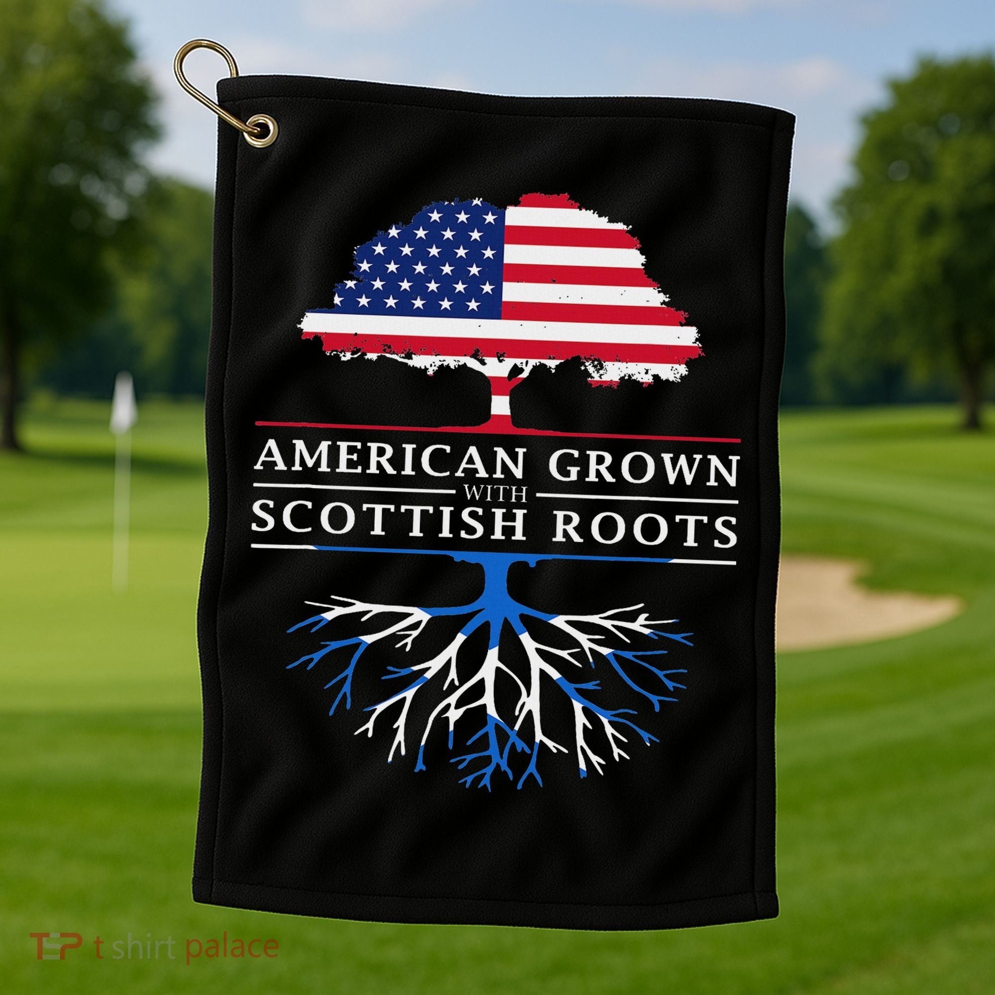 American Grown With Scottish Roots Scotland Golf Towel