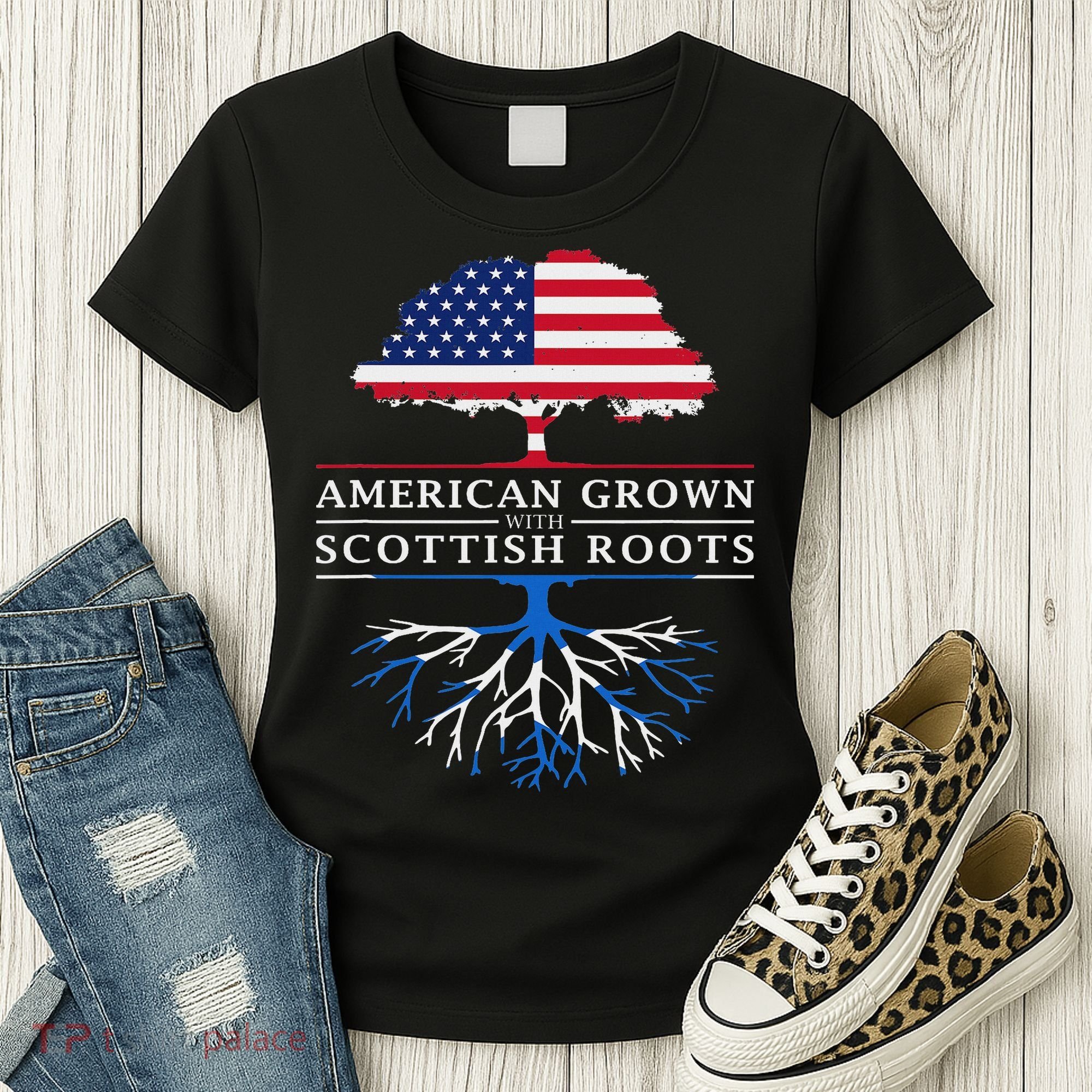 American Grown With Scottish Roots Scotland Women's T-Shirt