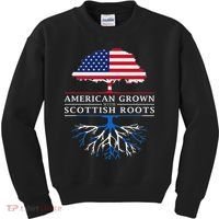 American Grown With Scottish Roots Scotland Kids Sweatshirt thumb 0