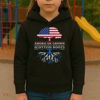 American Grown With Scottish Roots Scotland Kids Hoodie thumb 3