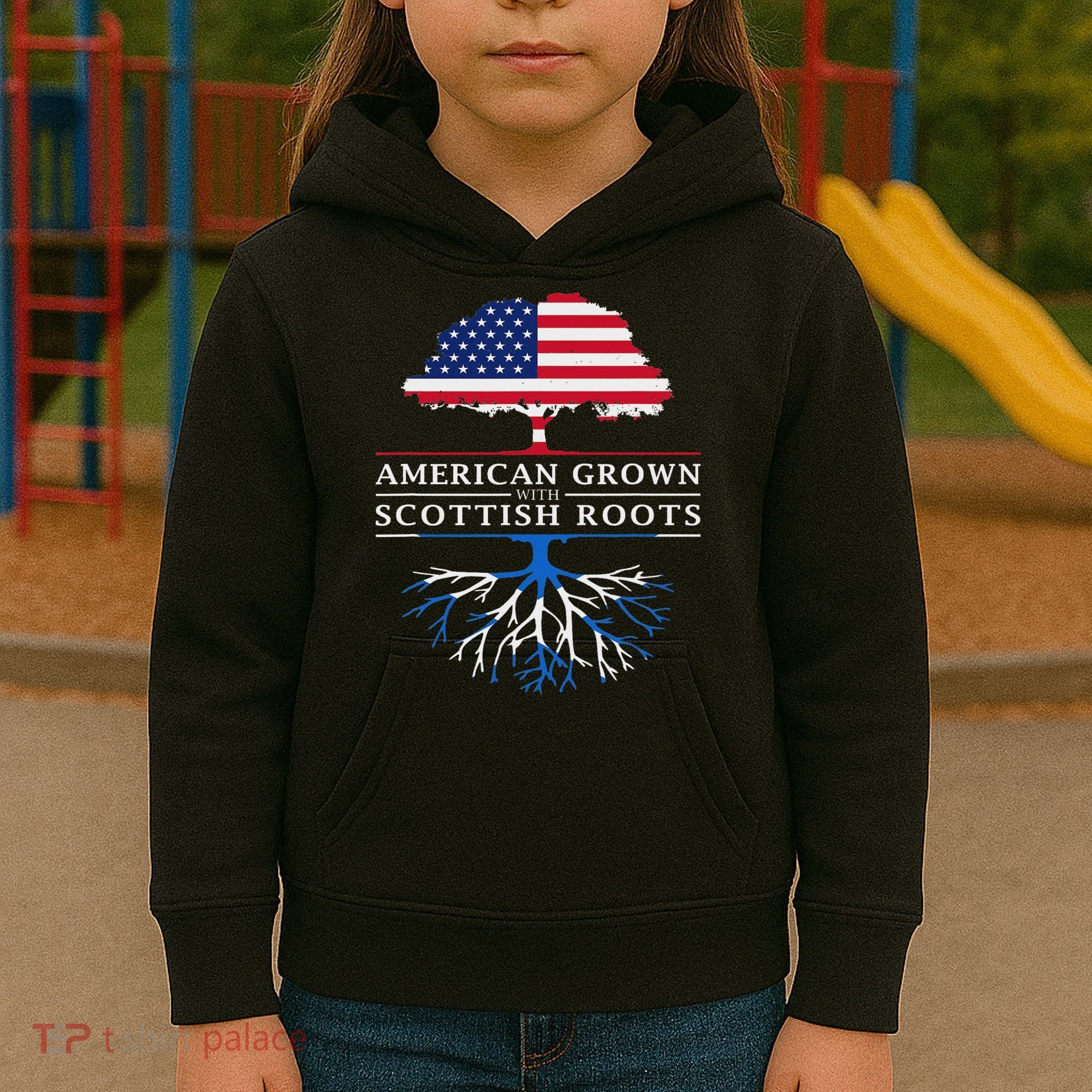 American Grown With Scottish Roots Scotland Kids Hoodie