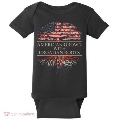 American Grown With Croatian Roots Baby Bodysuit