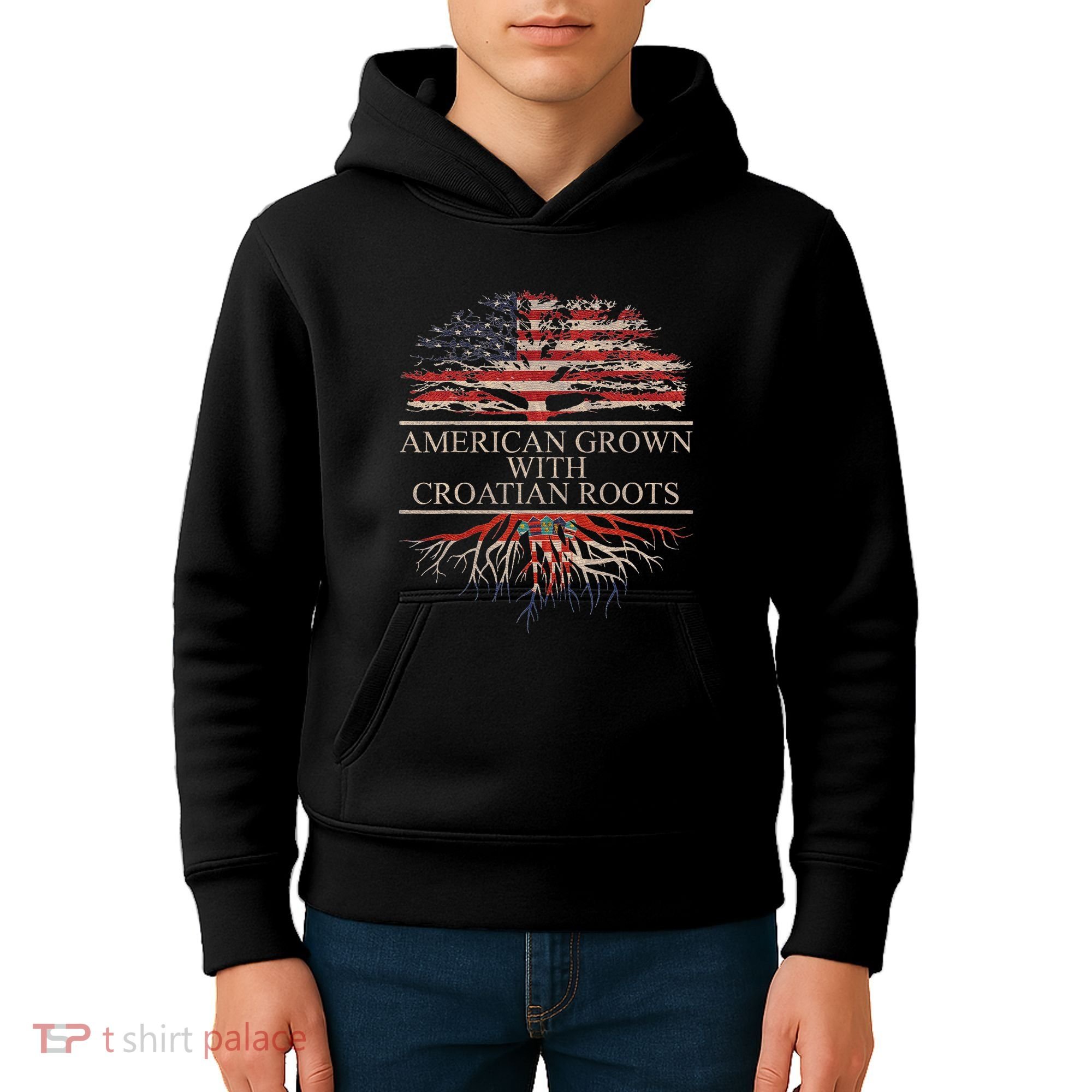 American Grown With Croatian Roots Kids Hoodie