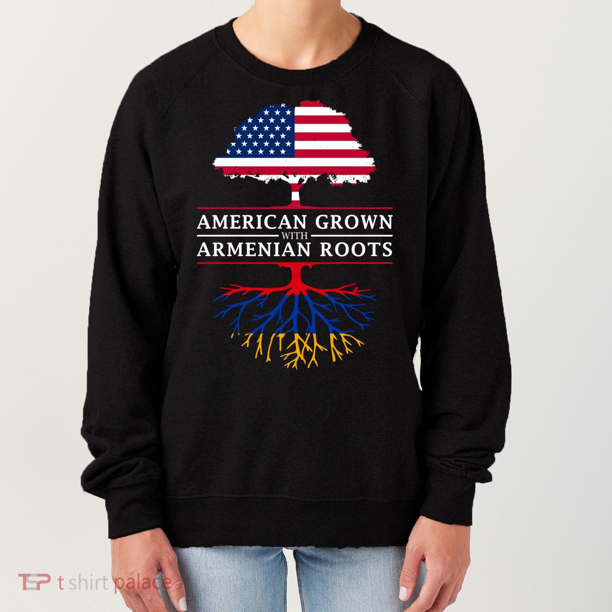 American Grown With Arian Roots Cute Gift Aria Gift Women's Sweatshirt
