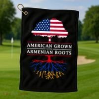 American Grown With Arian Roots Cute Gift Aria Gift Golf Towel thumb 1