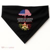American Grown With Sicilian Roots Gift Sicily Gift USA-Made Doggie Bandana thumb 0