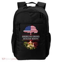 American Grown With Sicilian Roots Gift Sicily Gift Backpack thumb 0