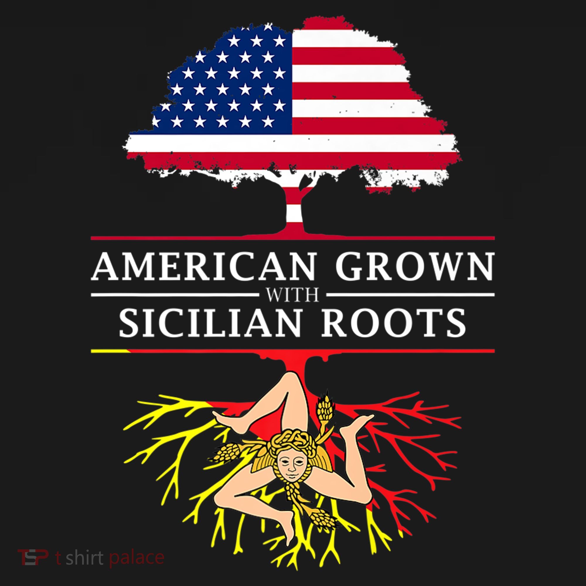 American Grown With Sicilian Roots Gift Sicily Gift Backpack