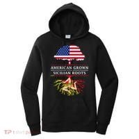 American Grown With Sicilian Roots Gift Sicily Gift Women's Hoodie thumb 0