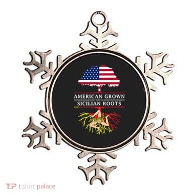 American Grown With Sicilian Roots Gift Sicily Gift Ornament