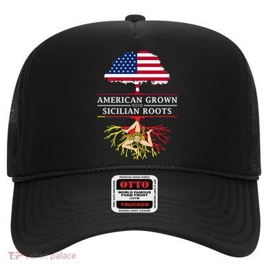 American Grown With Sicilian Roots Gift Sicily Gift Hat