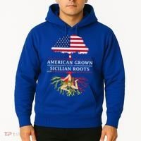 American Grown With Sicilian Roots Gift Sicily Gift Hoodie thumb 2