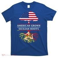American Grown With Sicilian Roots Gift Sicily Gift T-Shirt thumb 0