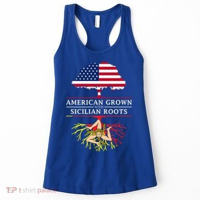 American Grown With Sicilian Roots Gift Sicily Gift Women's Tank Top