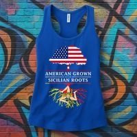 American Grown With Sicilian Roots Gift Sicily Gift Women's Tank Top thumb 3