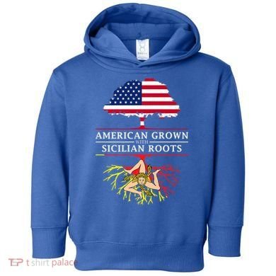 American Grown With Sicilian Roots Gift Sicily Gift Toddler Hoodie
