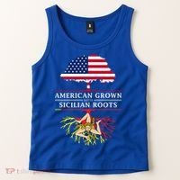 American Grown With Sicilian Roots Gift Sicily Gift Tank Top thumb 2