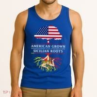 American Grown With Sicilian Roots Gift Sicily Gift Tank Top thumb 3