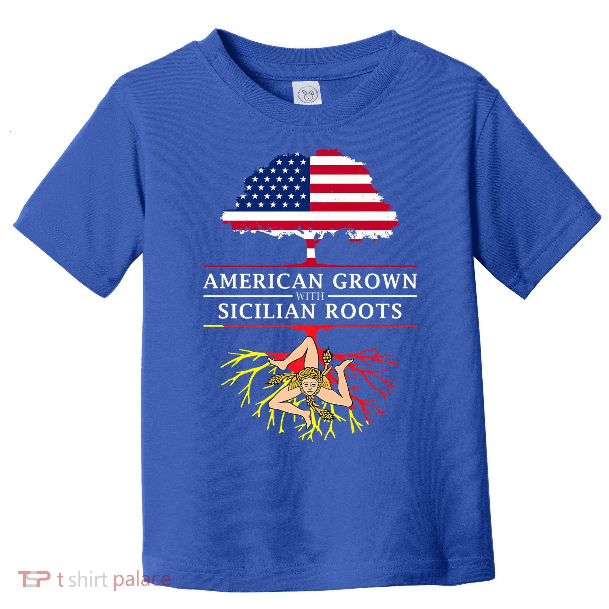 American Grown With Sicilian Roots Gift Sicily Gift Toddler T-Shirt