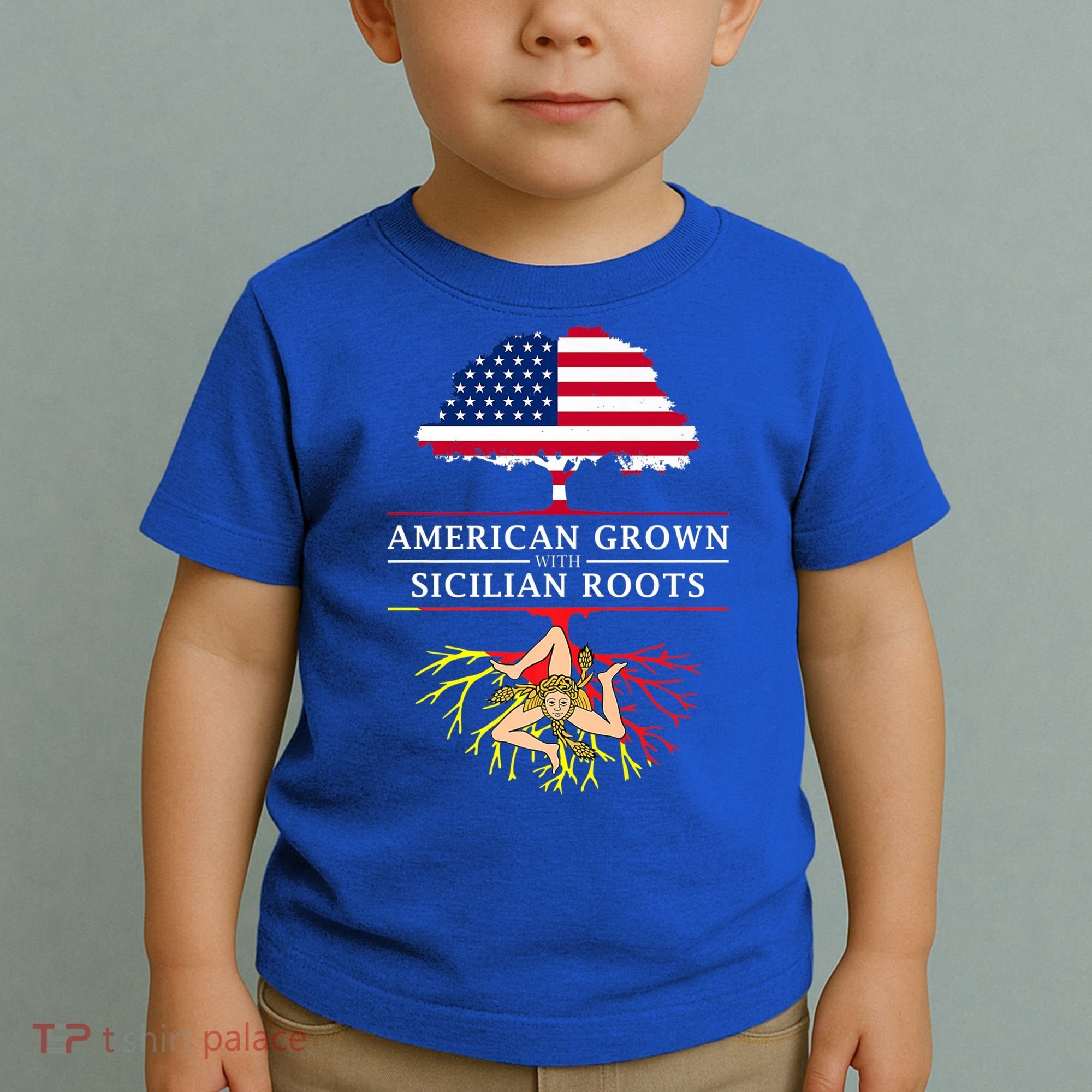 American Grown With Sicilian Roots Gift Sicily Gift Toddler T-Shirt