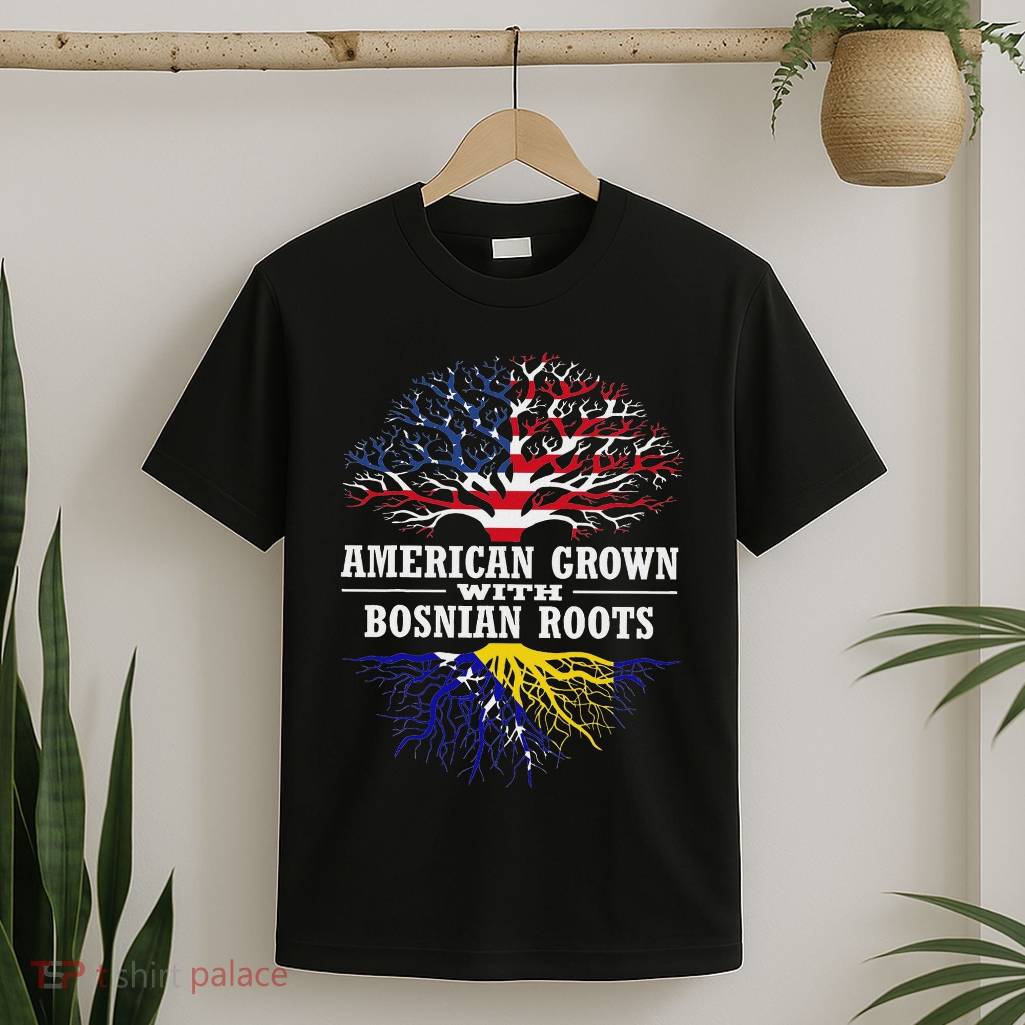 American Grown With Bosnian Roots Usa Bosnia And Herzegovina T-Shirt