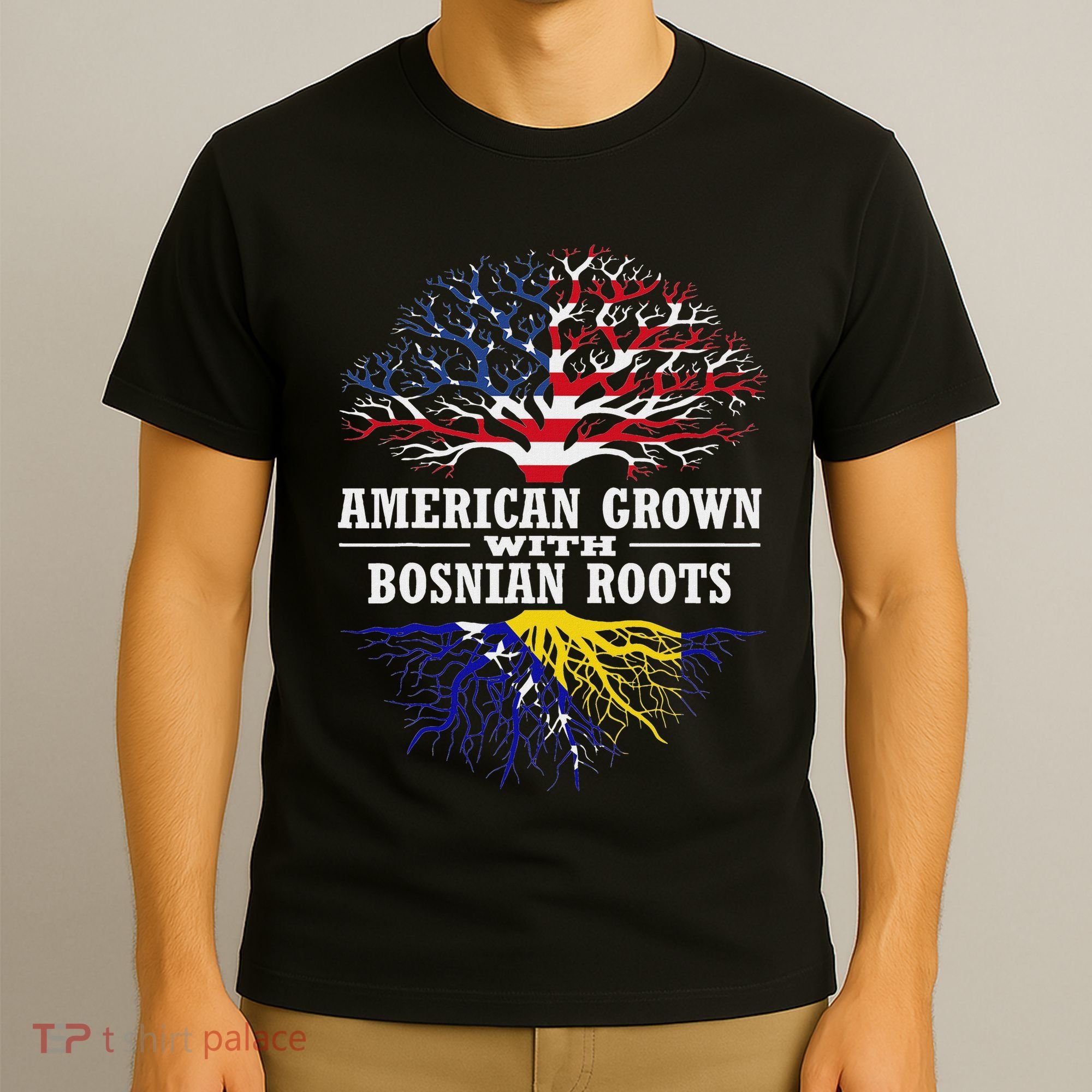 American Grown With Bosnian Roots Usa Bosnia And Herzegovina T-Shirt