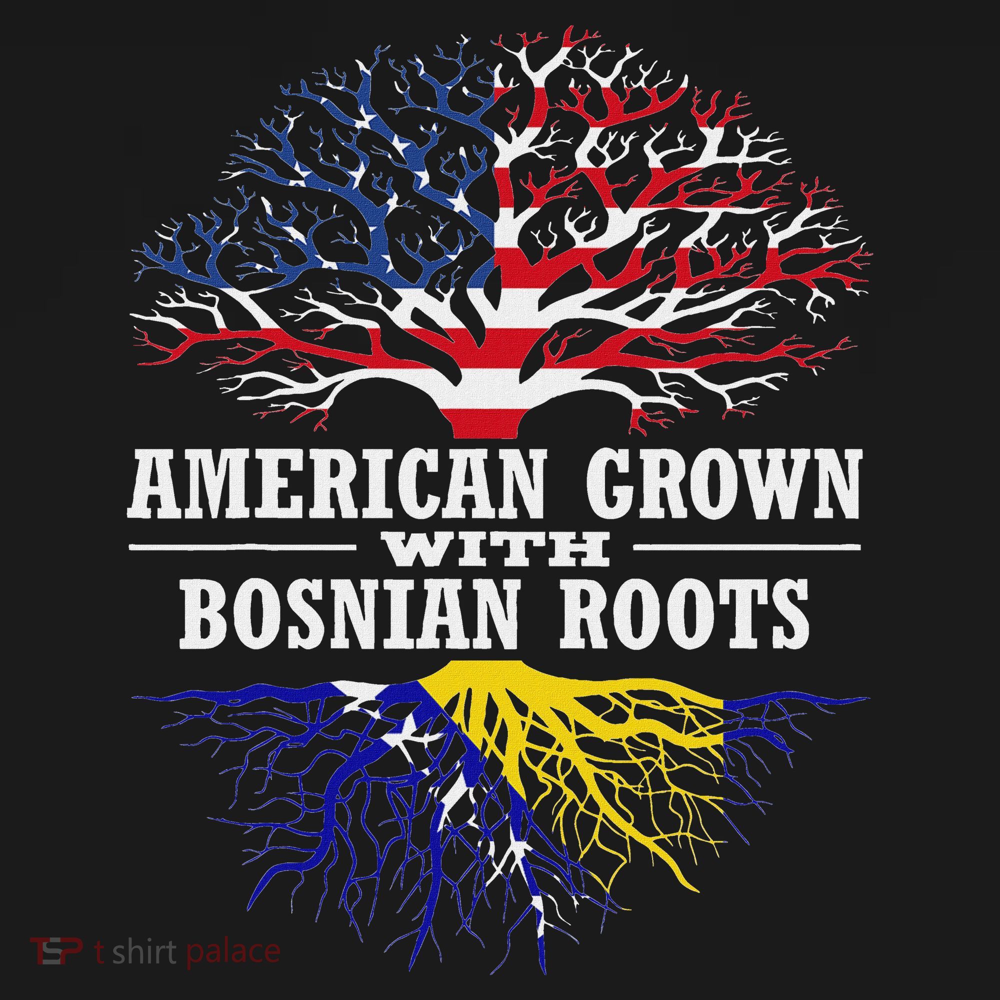 American Grown With Bosnian Roots Usa Bosnia And Herzegovina T-Shirt