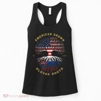 American Grown With Slovak Roots Tree Usa Flag Unique Gifts Women's Tank Top thumb 0