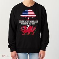 American Grown With Welsh Roots Funny Gift Wales Gift Women's Sweatshirt thumb 0