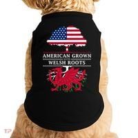 American Grown With Welsh Roots Funny Gift Wales Gift Doggie Tank thumb 0