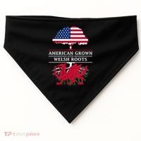 American Grown With Welsh Roots Funny Gift Wales Gift USA-Made Doggie Bandana thumb 0