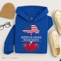 American Grown With Welsh Roots Funny Gift Wales Gift Hoodie thumb 4