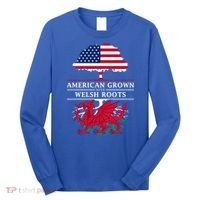 American Grown With Welsh Roots Funny Gift Wales Gift Long Sleeve Shirt thumb 0