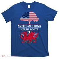 American Grown With Welsh Roots Funny Gift Wales Gift T-Shirt thumb 0