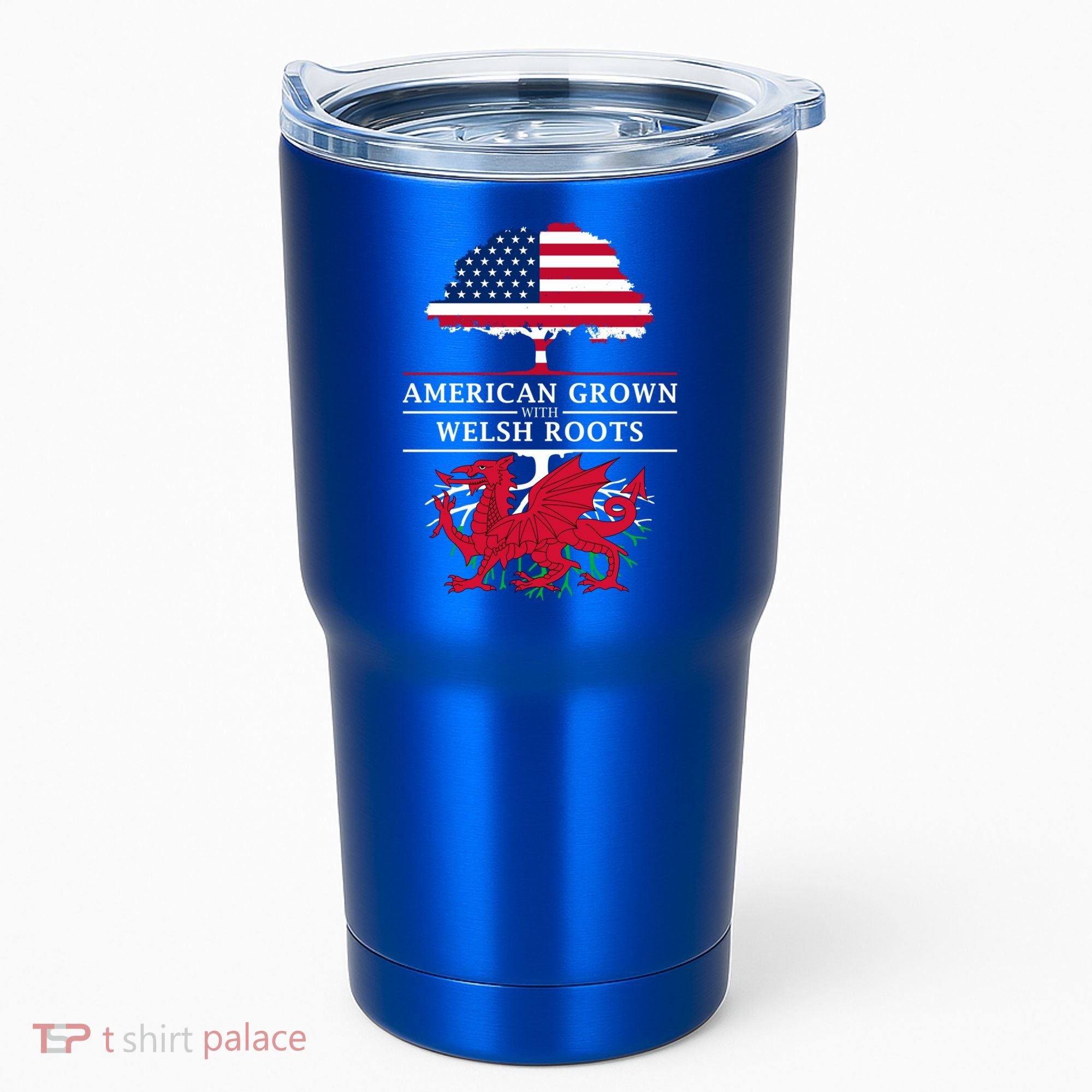 American Grown With Welsh Roots Funny Gift Wales Gift Tumbler