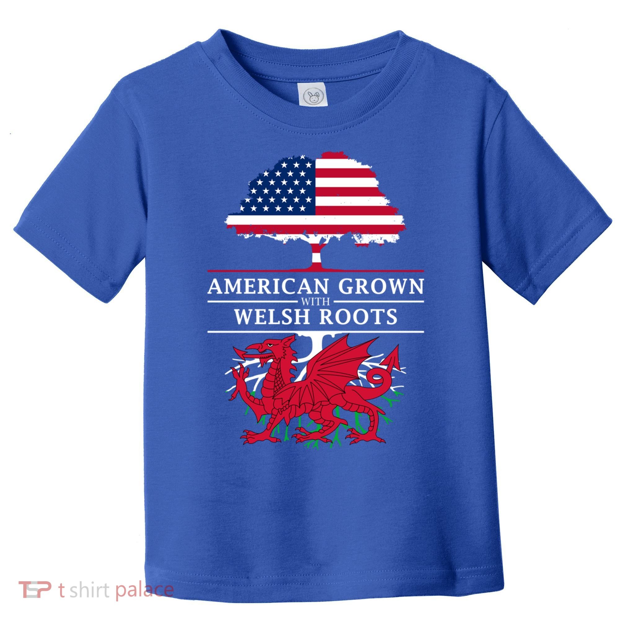 American Grown With Welsh Roots Funny Gift Wales Gift Toddler T-Shirt