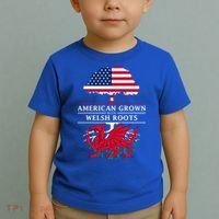 American Grown With Welsh Roots Funny Gift Wales Gift Toddler T-Shirt thumb 2