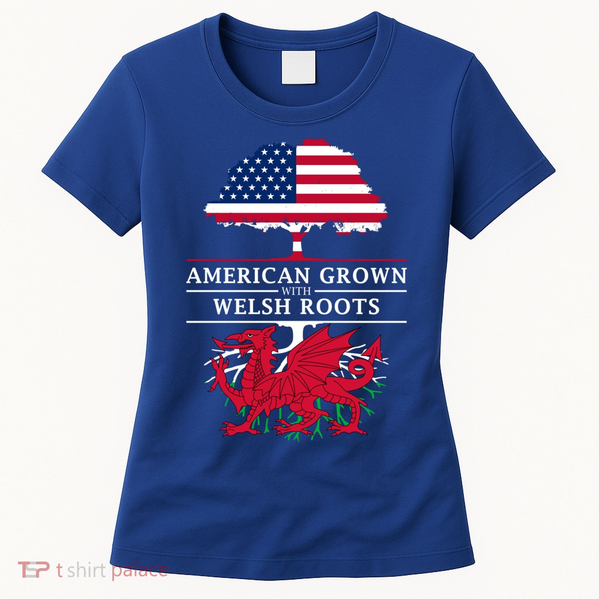 American Grown With Welsh Roots Funny Gift Wales Gift Women's T-Shirt