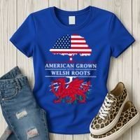 American Grown With Welsh Roots Funny Gift Wales Gift Women's T-Shirt thumb 3