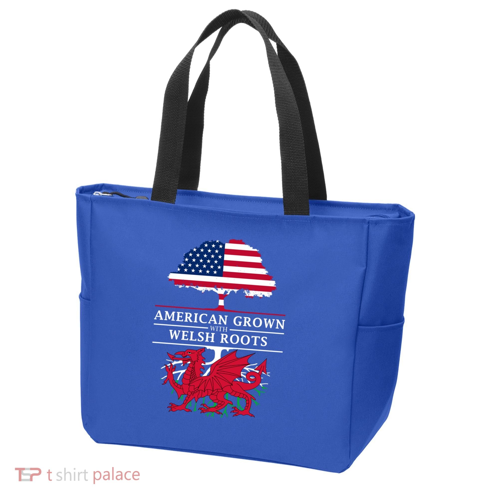 American Grown With Welsh Roots Funny Gift Wales Gift Tote Bag