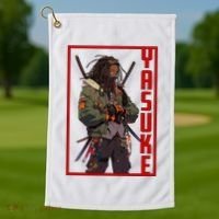 Anime Gamer Yasuke Urban Samurai Edition Golf Towel thumb 1