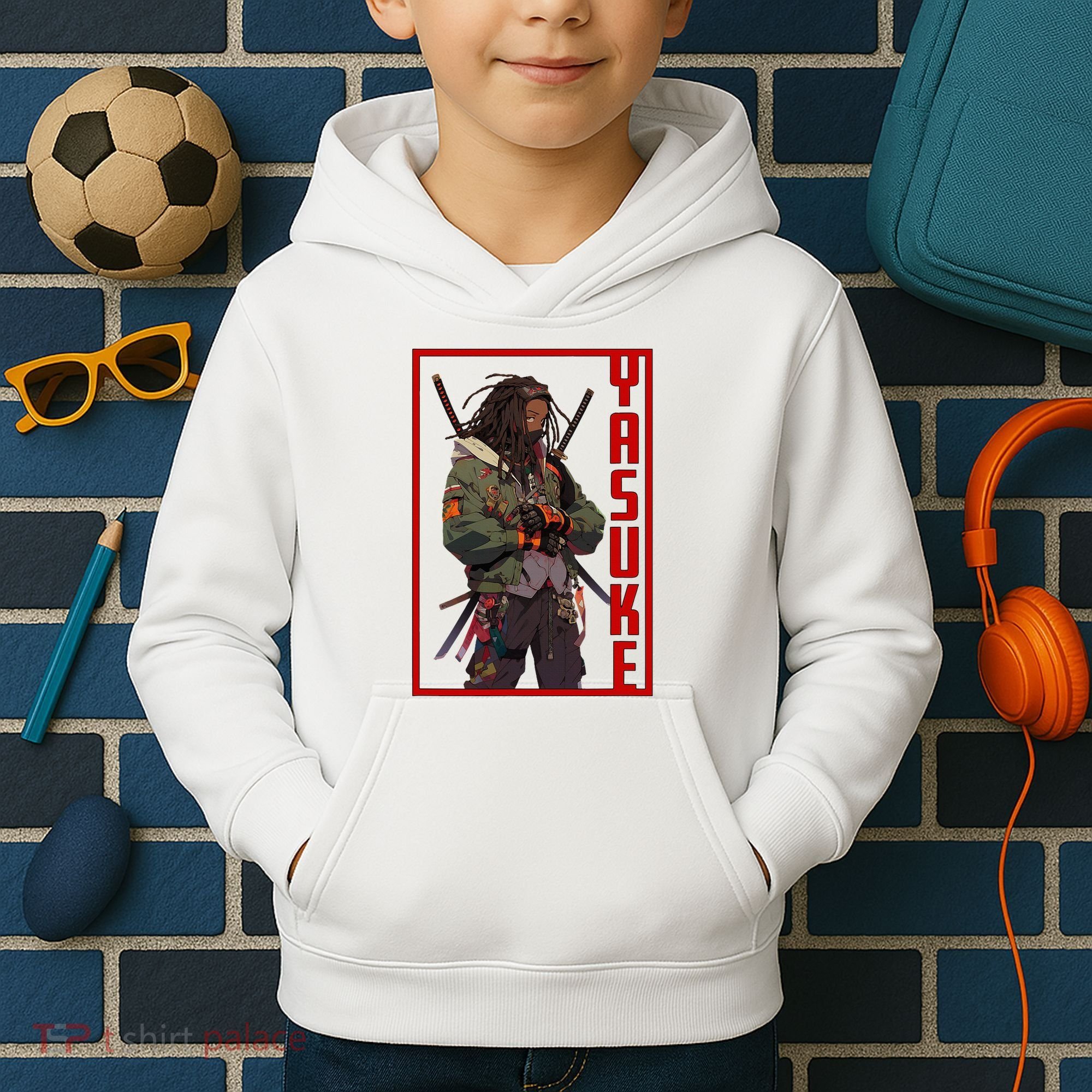 Anime Gamer Yasuke Urban Samurai Edition Kids Hoodie