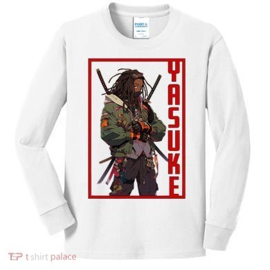 Anime Gamer Yasuke Urban Samurai Edition Kids Long Sleeve Shirt