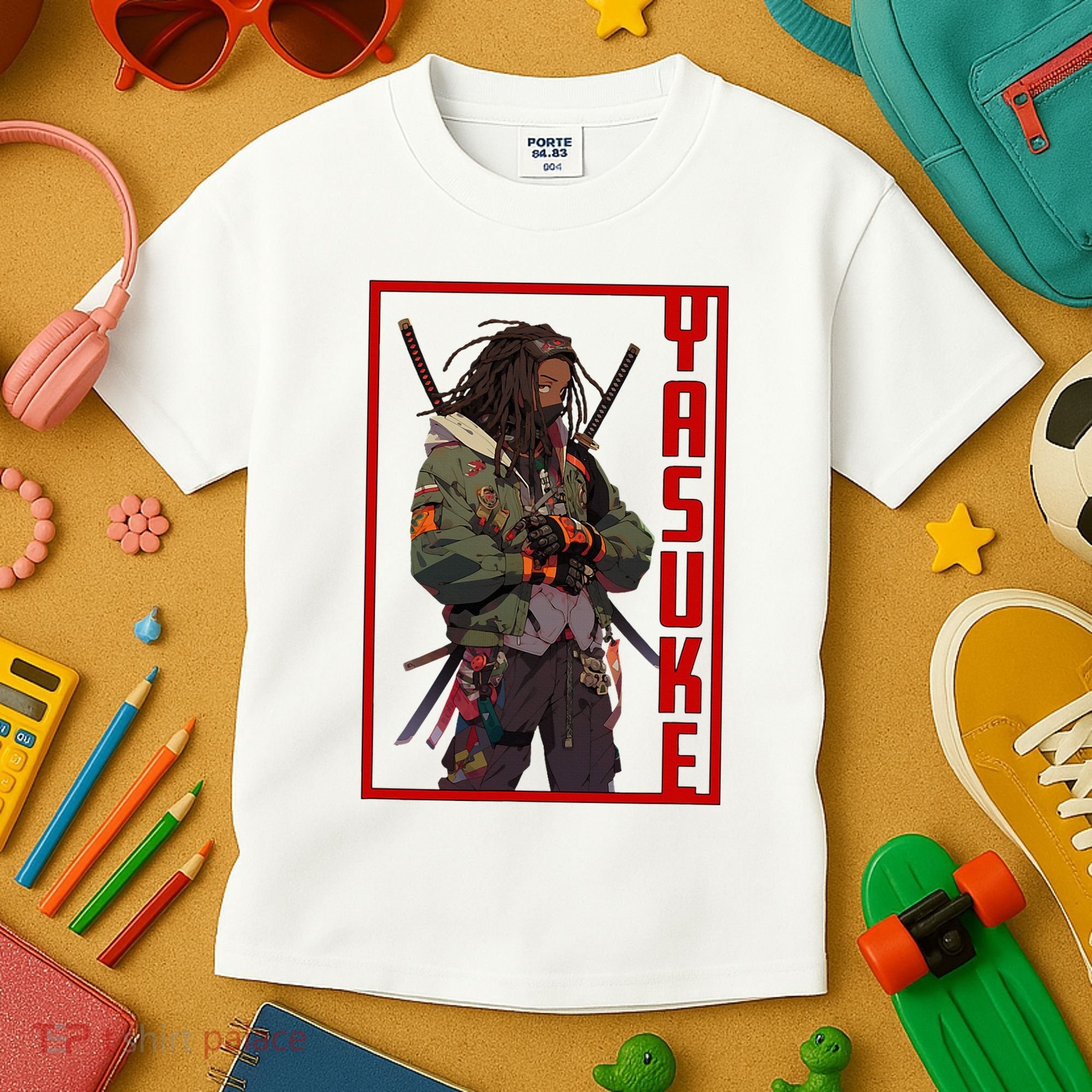 Anime Gamer Yasuke Urban Samurai Edition Kids T-Shirt