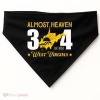 Almost Heaven 304 West Virginia Map USA-Made Doggie Bandana thumb 0