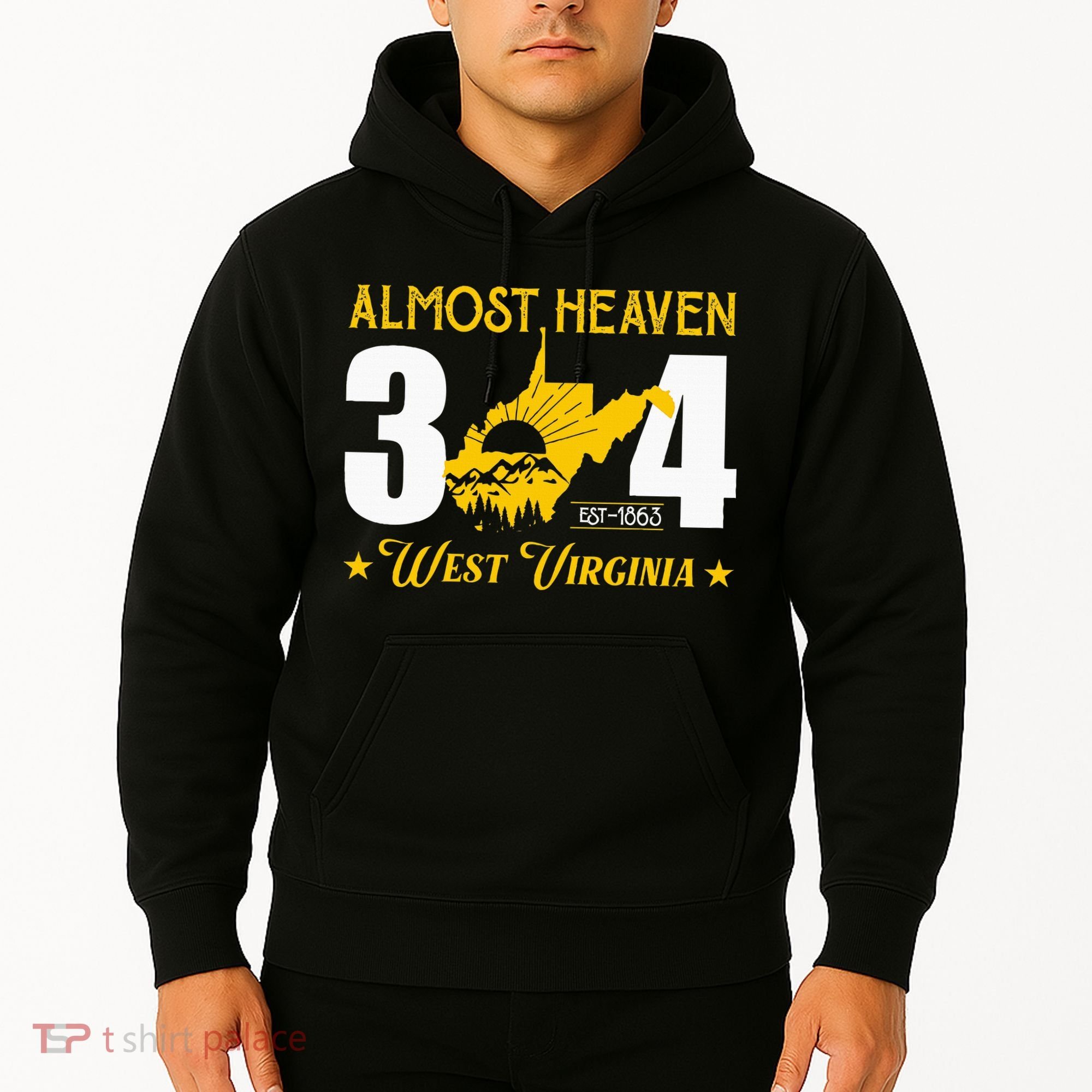 Almost Heaven 304 West Virginia Map Hoodie